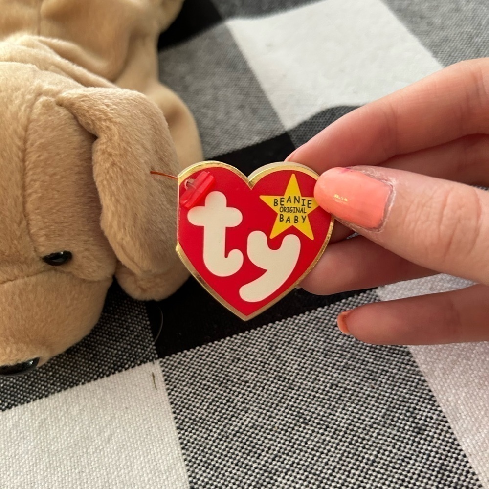 TY beanie babies fetch born 1997 brown puppy dog - Picture 9 of 13